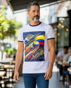 PLAYERAS, CAMISETA, ROPA CASUAL MOPDA FUTBOL, DISEÑO COLOMBIA MUNDIAL 2026