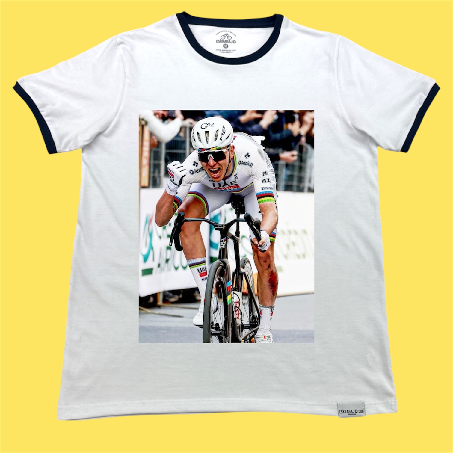 MODA CASUAL URBANA PARA CICLISTAS PLAYERAS Y CAMISETAS ESTAMPADAS CON FIGURAS MUNDIALES COMO TADEJ POGACAR