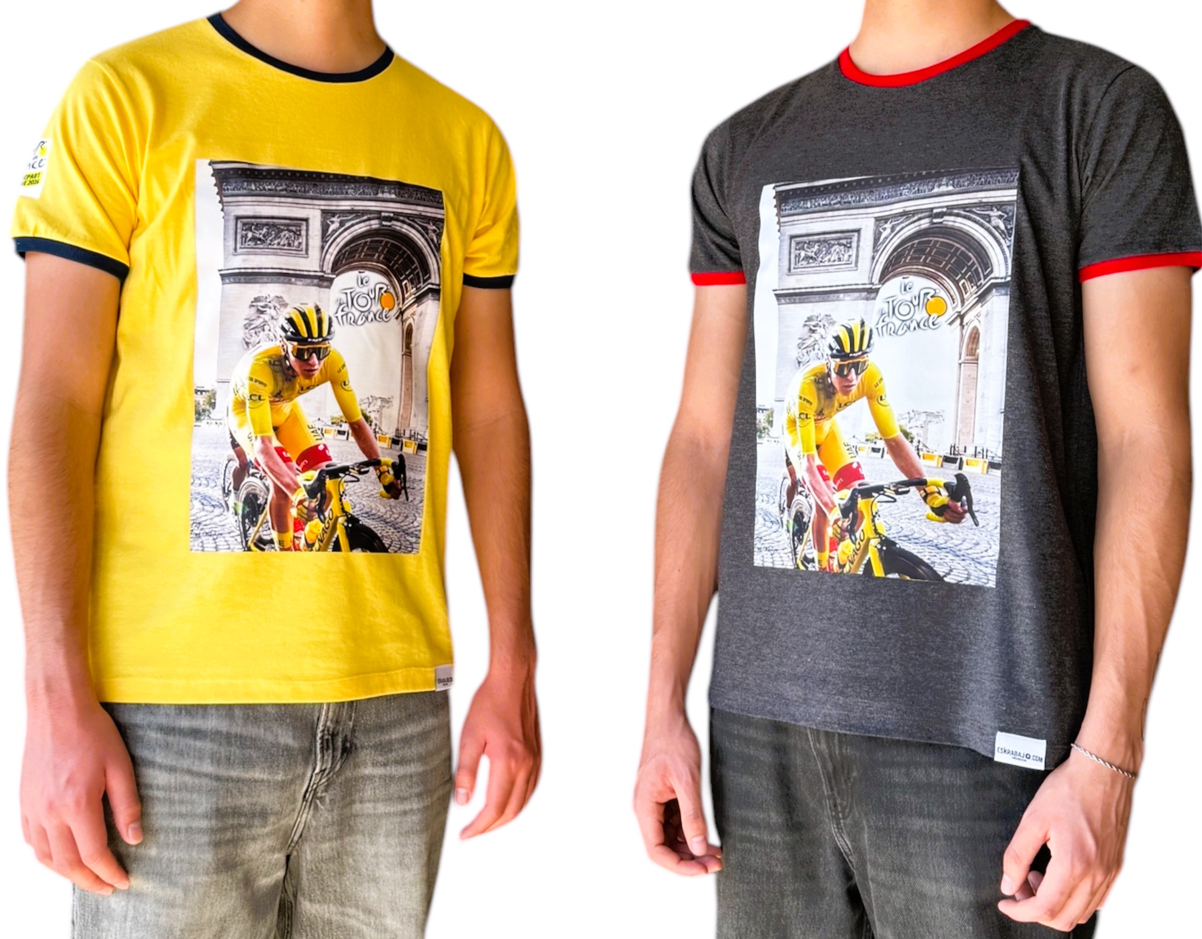 PLAYERAS Y CAMISETAS CASUALES Y ESTAMPADAS CON LA FIGURA DE TADEJ POGACAR Y EL TOUR DE FRANCIA ROPA CASUAL PARA CICLISTAS