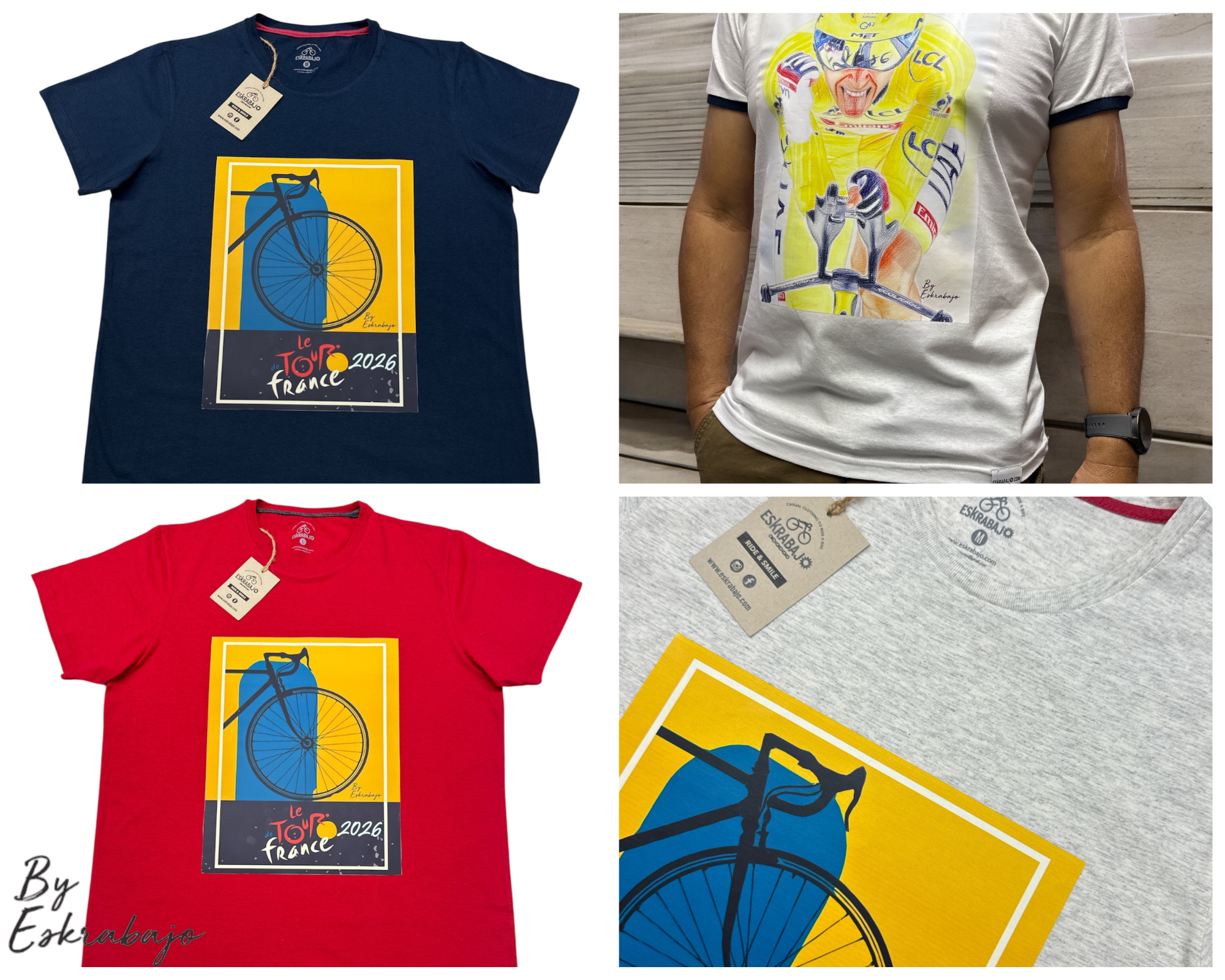 COLECCION DE PLAYERAS Y CAMISETAS CASUALES PARA CICLISTAS INSPIRADOS EN EL MAYOR EVENTO DE ESTE DEPORTE EL TOUR DE FRANCIA Y EL ACTUAL CAMPEON TADEG POGACAR