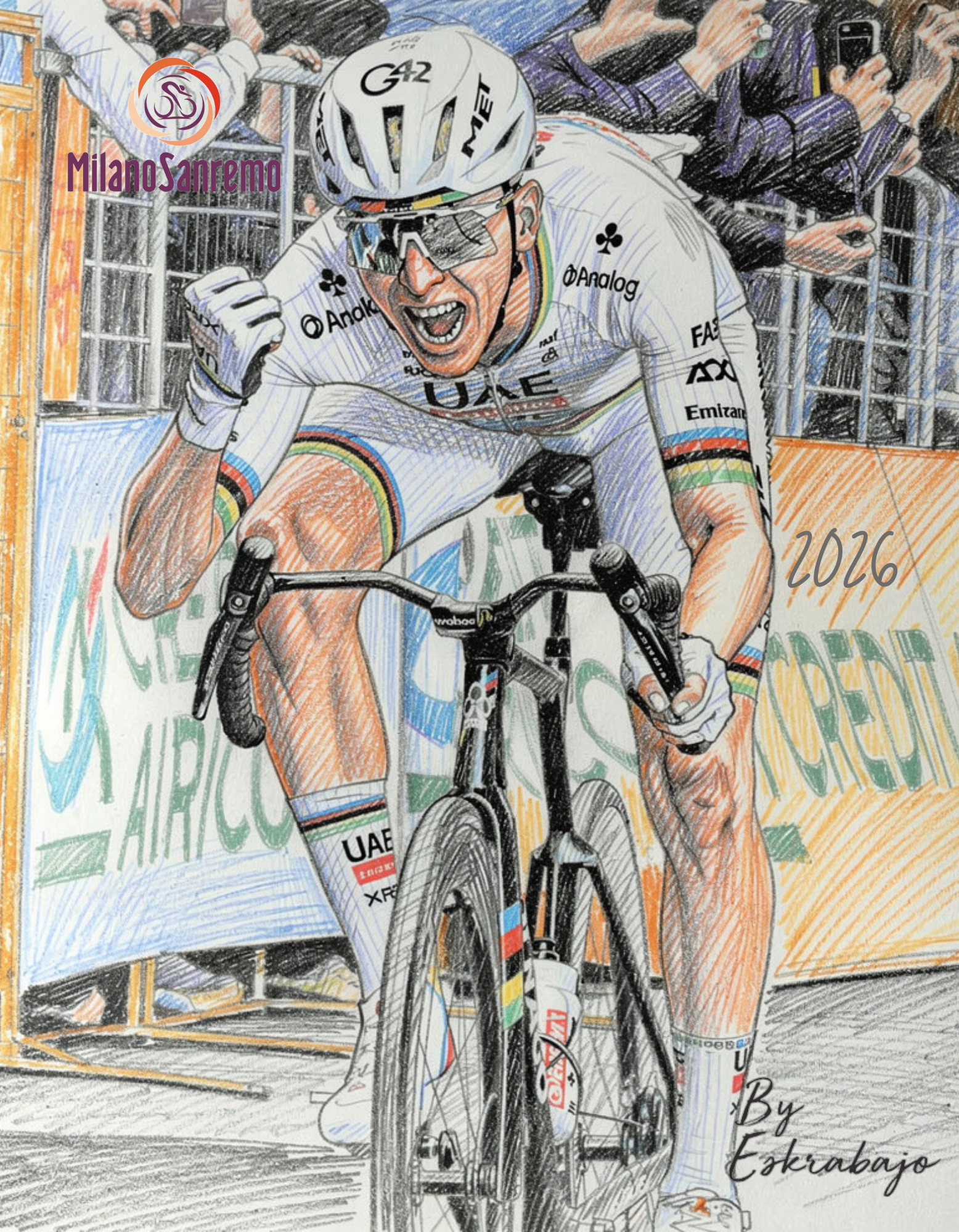 camisetas, playeras, ropa, ciclismo, pogacar, eskarabajo, milan san remo