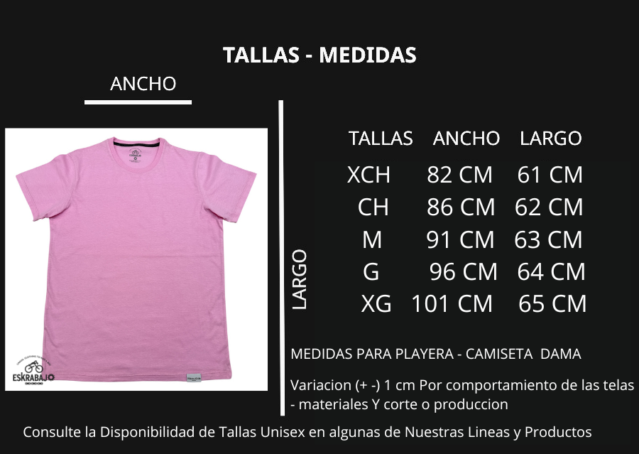 MEDIDAS CAMISETA PLAYERAS CASUALES CICLISMO 