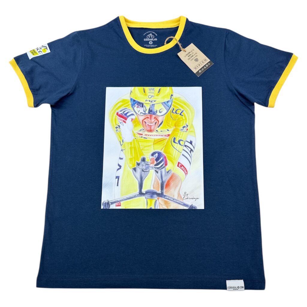 PLAYERAS CICLISMO | CAMISETAS CASUALES CICLISTAS | MODA CASUAL TOUR DE FRANCIA | TADEJ POGACAR | MAILLOT JAUINE POGACAR