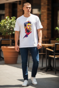 PLAYERA CAMISEYA ALGODON PRMIUM ESTAMPADA LEO MESSI ARGENTINA FUTBOL MUNDIAL 